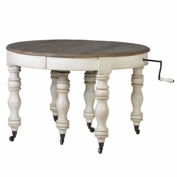 Distressed Extending White Oval Dining Table, 2 of 5