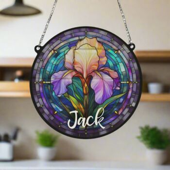 Iris Personalised Stained Glass Effect Suncatcher, 4 of 7