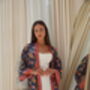 Navy Blue Silky Kimono Robe, thumbnail 1 of 5