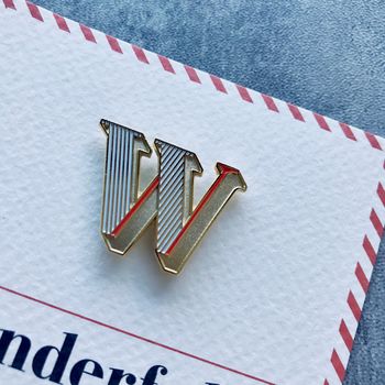 W Is For Wonderful Pin Badge And Card, 3 of 4