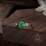 Natural Green Onyx Open Ring In Sterling Silver, thumbnail 3 of 11