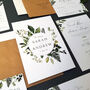Greenery Wreath Wedding Invitations With Inserts Sample, thumbnail 4 of 8