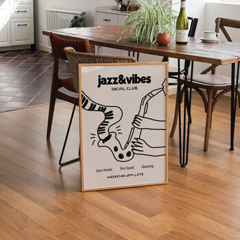 Jazz And Vibes Social Club Illustration Music Print, 4 of 11