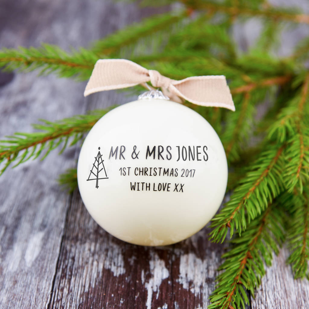 mr and mrs first christmas bauble by a touch of verse mr and mrs first christmas bauble by a touch of verse