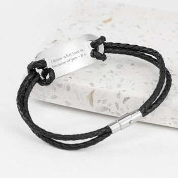 Personalised Men's Infinity Statement Leather Bracelet, 5 of 12