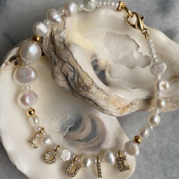 London Gold Plated, Beaded Pearl Bracelet, 4 of 5