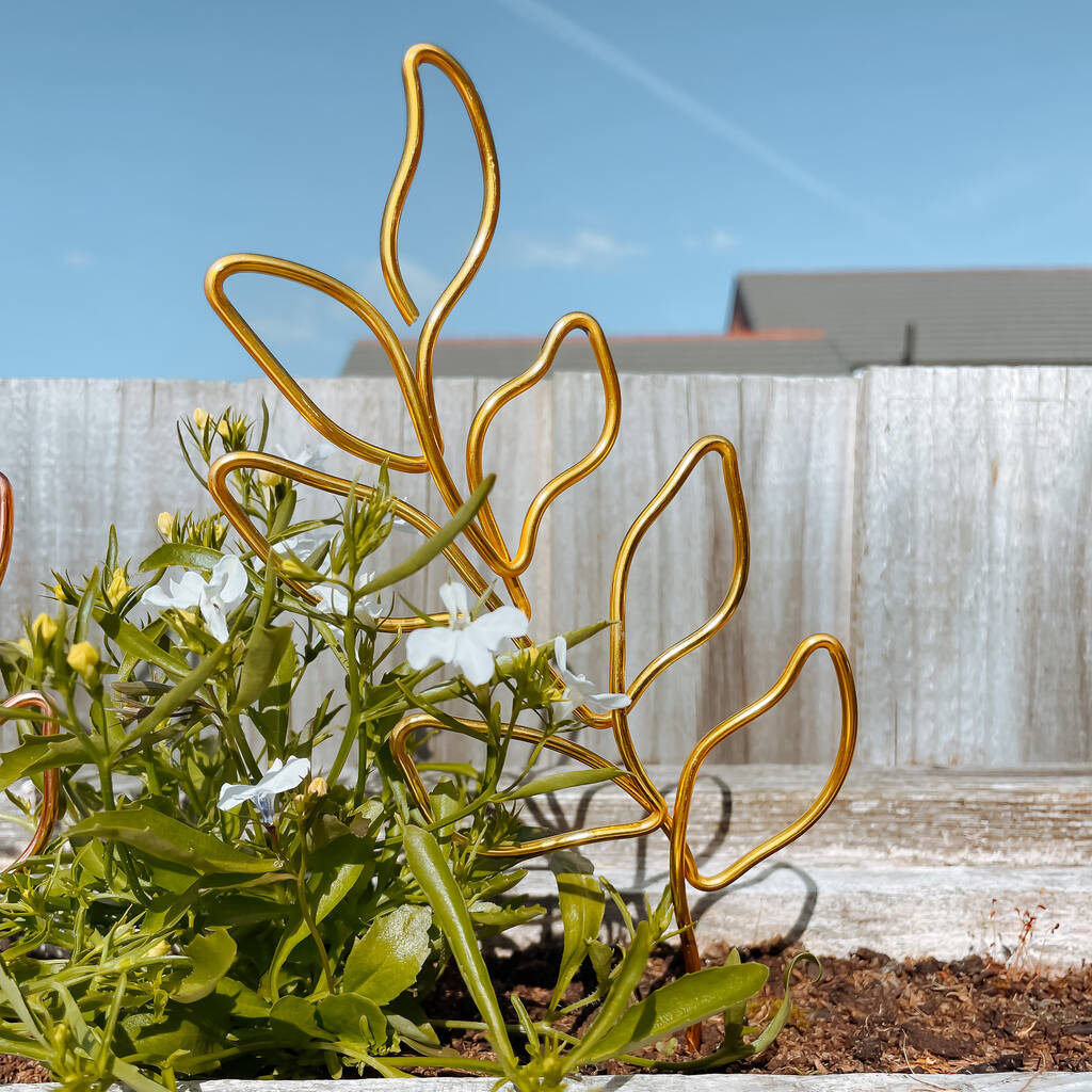 Decorative Leaves Plant Pot Stick By Briar Rose Wire