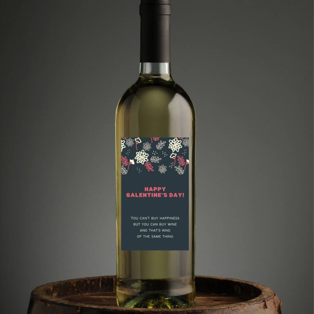 Happy Galentines Day Wine Label By Put A Name On It