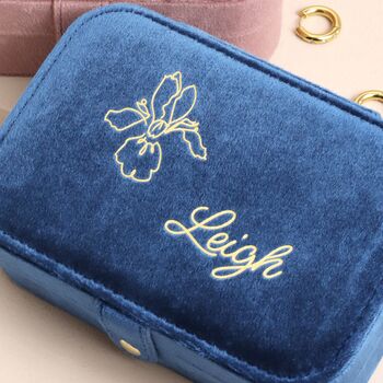 Personalised Birth Flower Rectangular Jewellery Case, 2 of 2