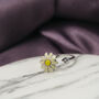 White Spinner Sunflower Floral Fidget Daisy Stress Ring, thumbnail 6 of 9