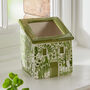Green And White Patterned House Planter, thumbnail 4 of 7