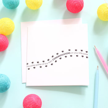 Pitter Patter New Born Card, 2 of 5