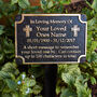 Personalized Brass Cross Or Angel Memorial Gift Plaque, thumbnail 2 of 6
