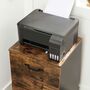 Industrial Brown Mobile Filing Cabinet With Two Drawers, thumbnail 2 of 6