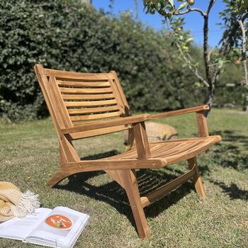 Wooden Garden Chair With Arms, 5 of 7