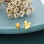 Mismatched Squirrel And Pinecone Nut Stud Earrings In Sterling Silver, thumbnail 4 of 12