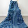 Indigo Blue Patchwork Kantha Quilt Single Bed, thumbnail 3 of 9