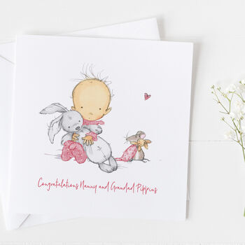 New Baby Card For Girls, Christening Card Girls ..3v3a, 2 of 6