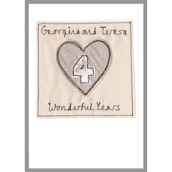 Personalised 4th Linen Wedding Anniversary Card, 12 of 12