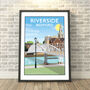 Riverside Footbridge, Bedford Travel Print, thumbnail 1 of 7