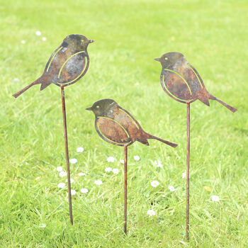 Rusty Robin Garden Art. Iron Garden Ornament, 2 of 6