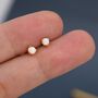 Sterling Silver Tiny Little Opal Stud Earrings, thumbnail 7 of 10