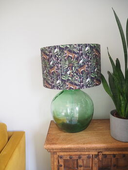 Jungle Print Lampshade With Cranes And Tigers, 9 of 10