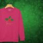 Glittery Holly Personalised Christmas Jumper Sweatshirt For Girls And Boys, thumbnail 8 of 10