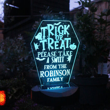 Personalised Trick Or Treat Solar Light – Outdoor Halloween Decoration, 3 of 8