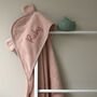 Personalised Hooded Towel In Dusky Pink, thumbnail 2 of 6
