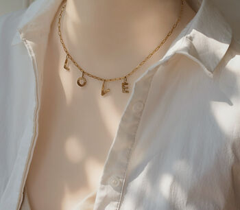 Gold Sunburst Name Necklace, 8 of 9