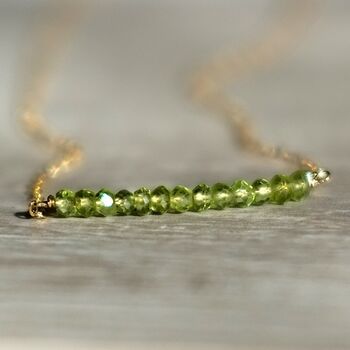 August Birthday Real Peridot Necklace, 2 of 7