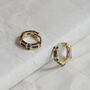 Gold Plated Sapphire Blue Crystal Huggie Hoops, thumbnail 3 of 12