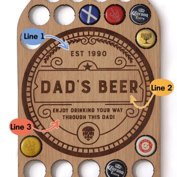 Personalised Beer Bottle Cap Collector Gift For Dad, 10 of 10