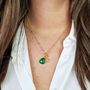 18ct Gold Plated Green Onyx Initial Birthstone Necklace, thumbnail 2 of 6