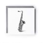 Saxophone – Hand Drawn Music Greeting Card Illustration, thumbnail 2 of 6