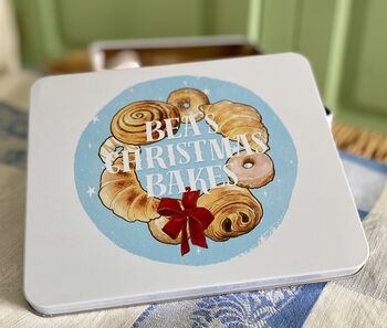 Personalised Pastry Wreath Biscuit Tin, 2 of 8