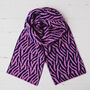 Zebra Lambswool Reversible Scarf, thumbnail 1 of 12