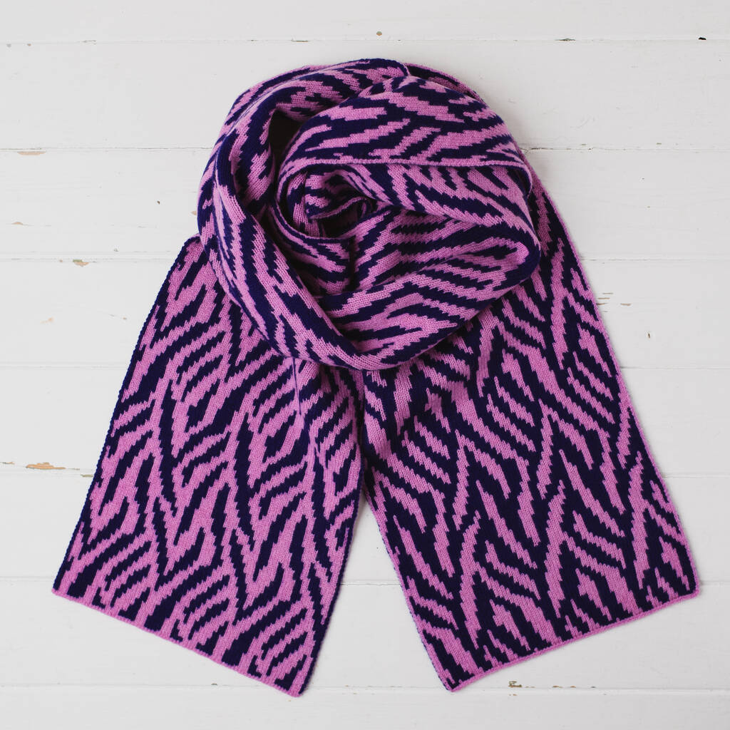 Zebra Lambswool Reversible Scarf, 1 of 12