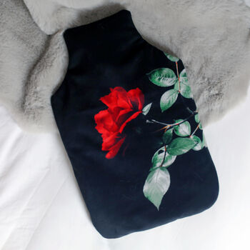 Red Rose Velvet Hot Water Bottle Valentine's Gift, 3 of 3