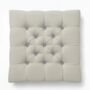 Upholstered Linen Square Footstool With Contrast Button Tufting, thumbnail 3 of 12
