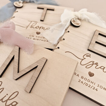 Personalised Wooden Christening Card – Special Keepsake Gift, 8 of 9