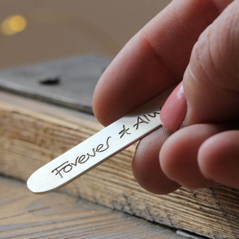 We Love You Daddy Personalised Silver Collar Stiffeners, 5 of 8