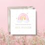 Pink Rainbow Teacher Thank You Card, Key Worker Appreciation End Of Term Gift, thumbnail 1 of 2