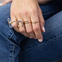 Black And Gold Horseshoe Ring With Clear Stones, thumbnail 4 of 6