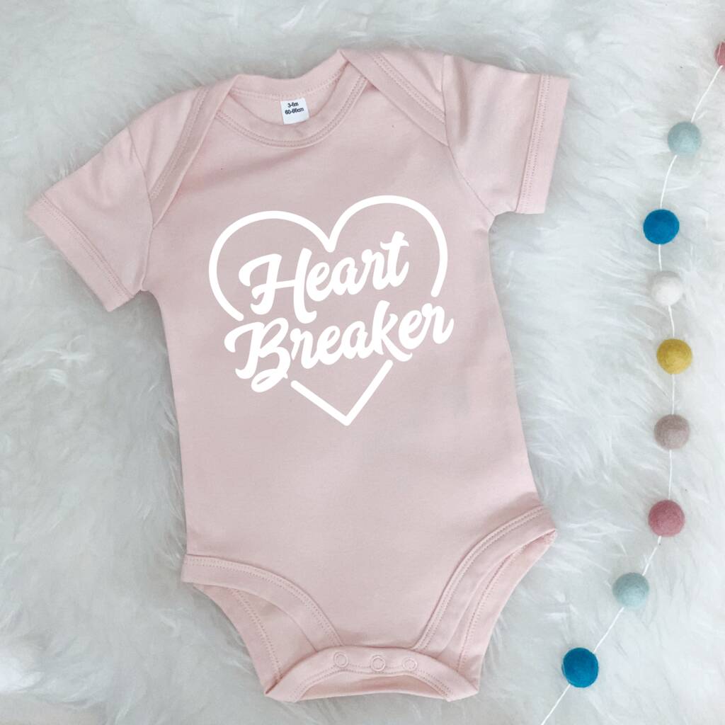 Heart Breaker Valentines Babygrow, 1 of 10