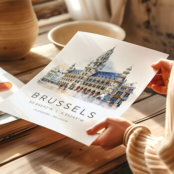 Brussels Belgium Europe City Landmark Travel Poster, 6 of 7