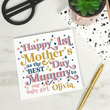 Personalised Mummy And Baby's First Mother's Day Card, 8 of 8