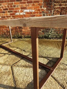 Reclaimed Industrial Solid Wood Copper Frame Table 423, 5 of 6