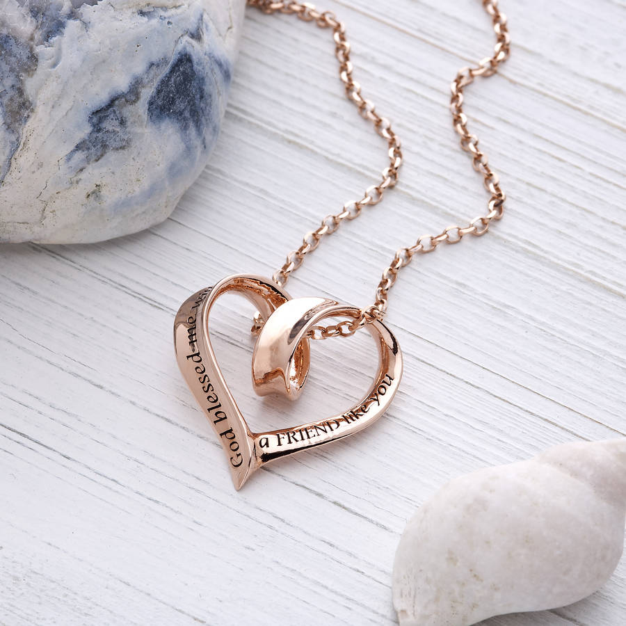Friend Message Pendant Sterling Silver Rose Gold Plated By Lauryn James